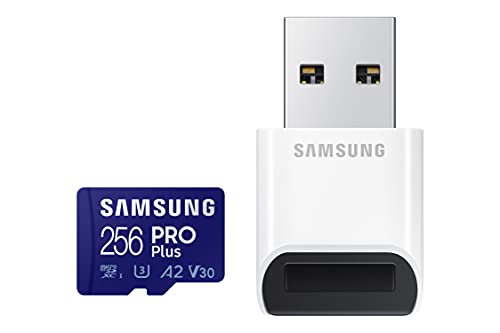256GB SAMSUNG PRO Plus microSD XC U3 A2 V30 + Reader $30