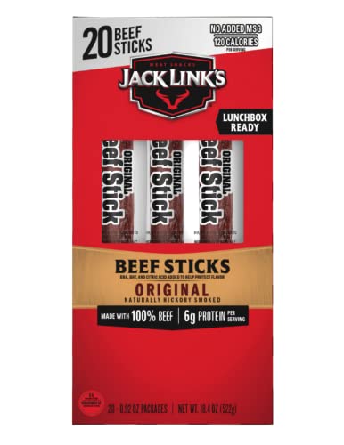 Jack Link's Beef Sticks, Original – Protein Snack, Meat Stick 20-ct (S&S/AC) $12.65