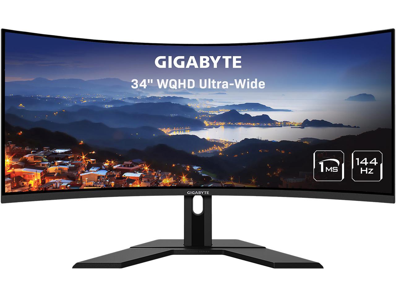 34" GIGABYTE G34WQC A-SA  UWQHD 144Hz HDR400 Curved Gaming Monitor $370