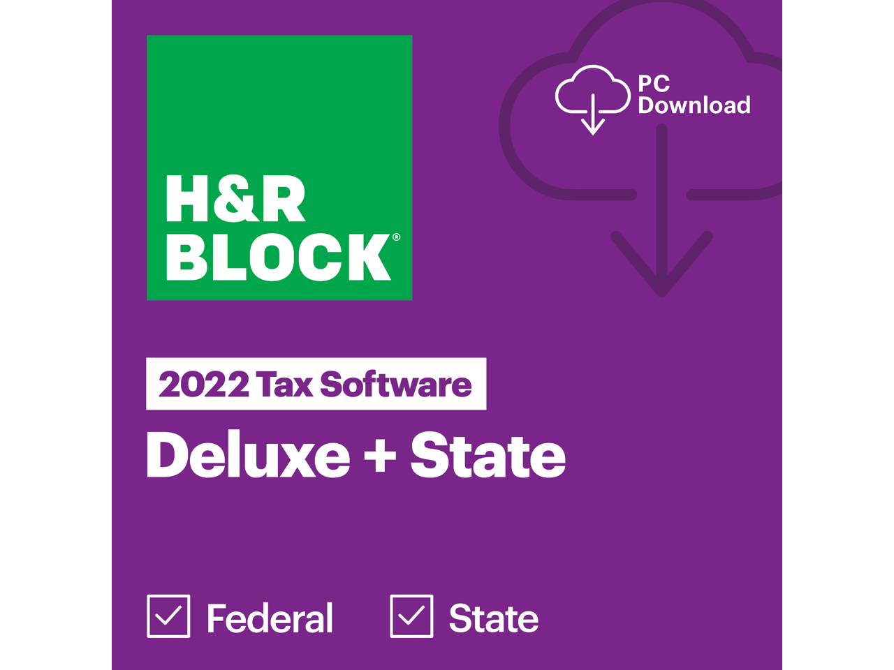 H&R Block 2022 Deluxe + State Tax Software + 1-Yr ESET NOD32 ...