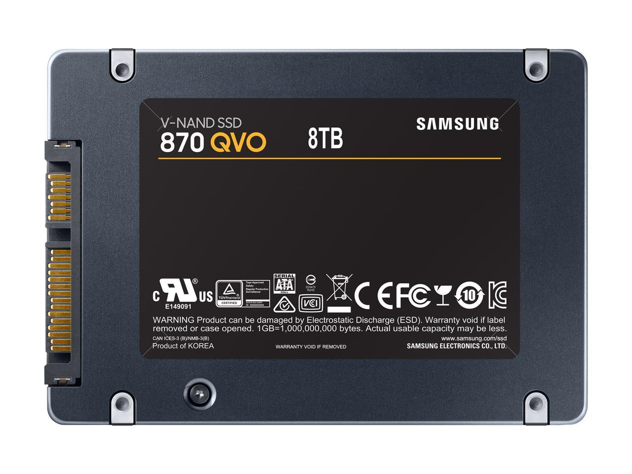8TB Samsung 870 QVO 2.5" SSD $465 on Newegg