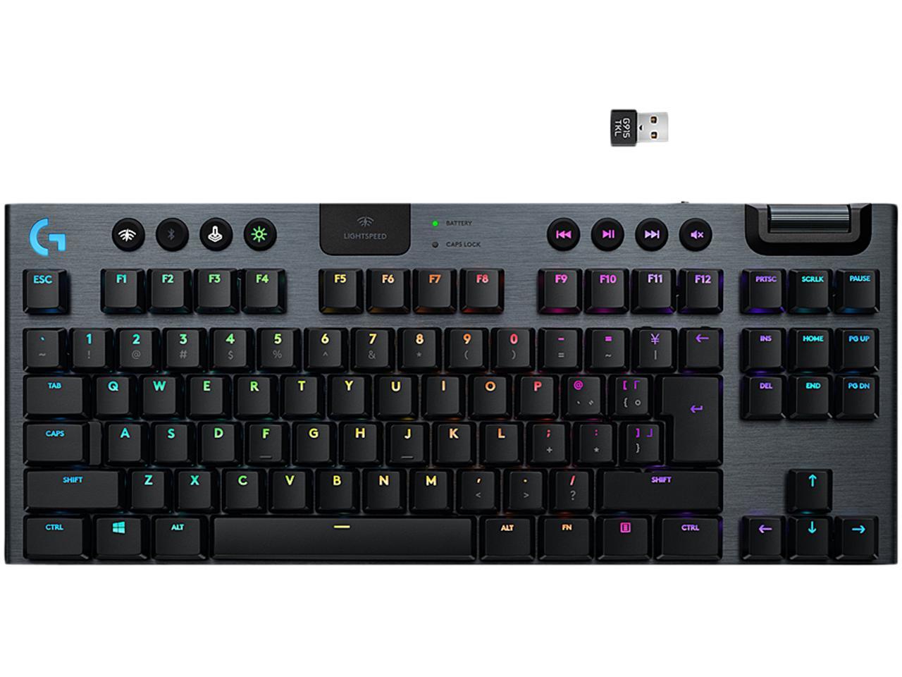 Logitech G915 TKL Tenkeyless Lightspeed Wireless RGB Mechanical Gaming Keyboard $130