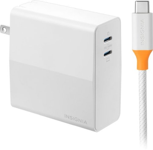 Insignia 140W Dual Port USB-C Compact Wall Charger Kit w/ 8' USB-C to USB-C Cable $50