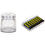 Powerex MH-C204GT NiMH Smart Charger and 8-Pack of Pro Rechargeable AA NiMH Batteries Kit $24.9