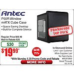 Antec P50 Window mATX Cube PC Case $20AR @Frys (starts 5/30 w/emailed code) Intel i3-4170 CPU $77, 4TB WD Elements Desktop Hard Drive $99, 8GB Patriot DDR3 1600 RAM kit $20AR