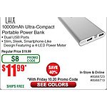LAX Gadgets 10000mAH Dual USB Power Bank $13 (12/emailed code)
