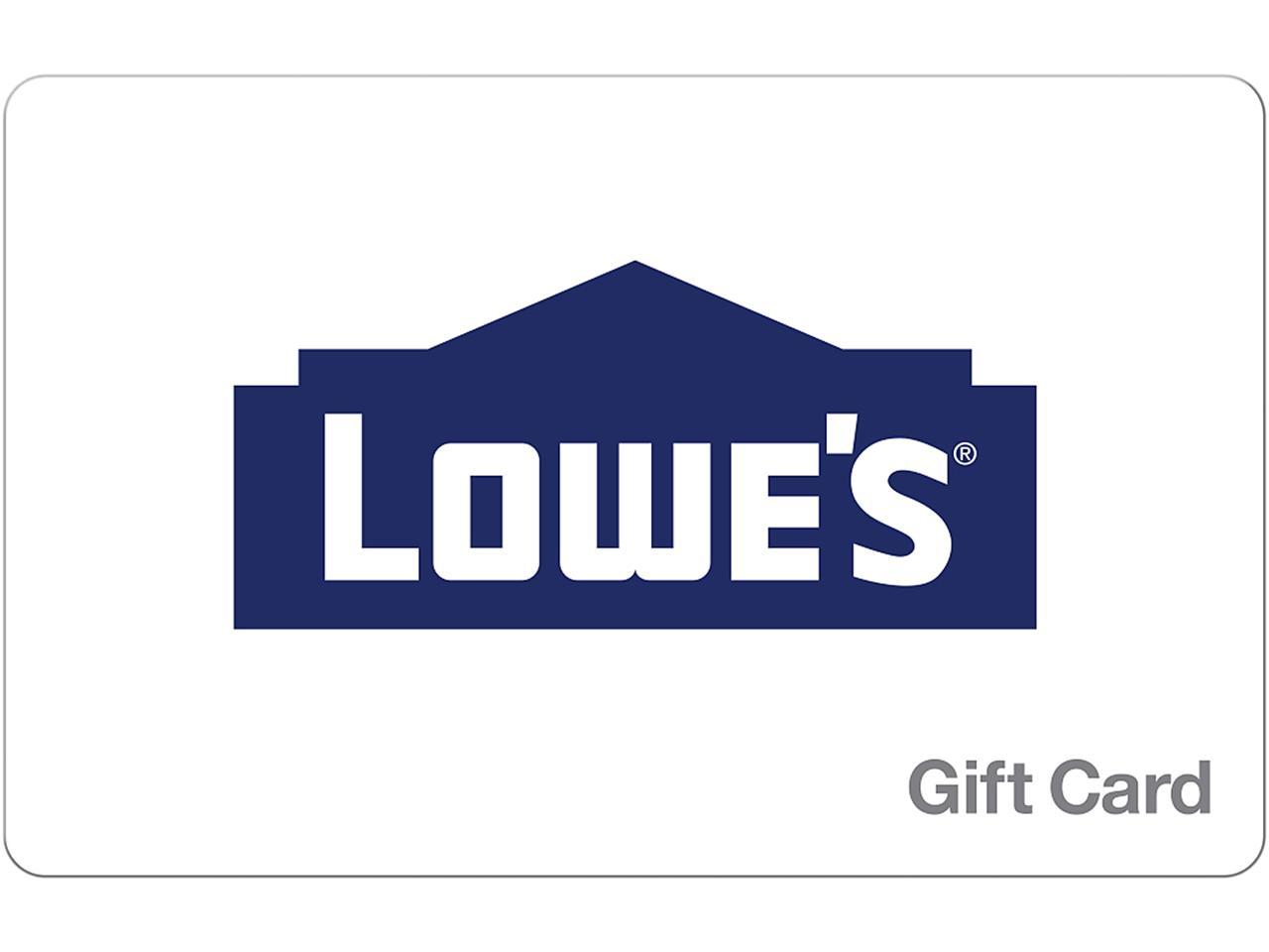 Lowe's $100 Gift Card (Email Delivery) @Newegg $90