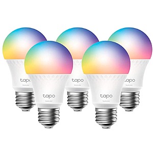 TP-Link - Tapo E26 Wi-Fi Smart LED Bulb (5-Pack) - Multicolor @Best Buy $35