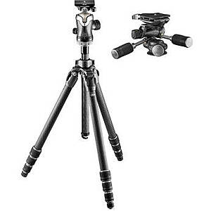 Gitzo GK2542-82QD Mountaineer Series 2 Carbon Fiber Tripod with Center Ball Head & GHF3W 3-Way Fluid Head (Special 50th Anniversary Kit) $750
