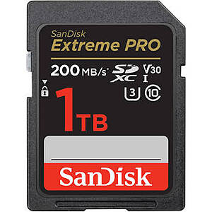 SanDisk 1TB Extreme PRO UHS-I U3 V30 SDXC Memory Card $115