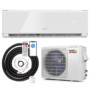 Costway 12000 BTU Wifi Enabled Mini Split Air Conditioner & Heater with Heat Pump - White $570