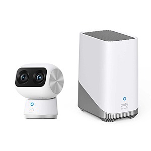 eufy Security Indoor Cam S350 with HomeBase 3, Dual Cameras, 4K UHD Security Camera with 8&times; Zoom, 360&deg; PTZ, Dual-Band Wi-Fi 6 $180