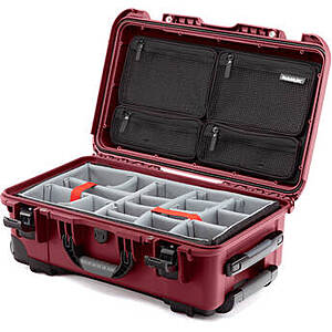 Nanuk 935 Wheeled Waterproof Hard Case with Padded Dividers & Lid Organizer (Burgundy, 28.5L) $199