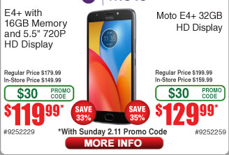 32GB Motorola Moto E4+ Smartphone $130AC @Frys (starts 2/11)
