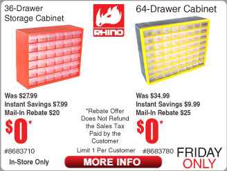 Rhino 64 Drawer Cabinet Or 36 Drawer Cabinet Free After Rebate