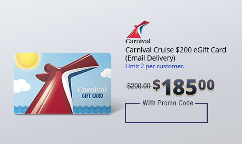 Carnival Cruise 200 Gift Card Email Delivery 185 Ac