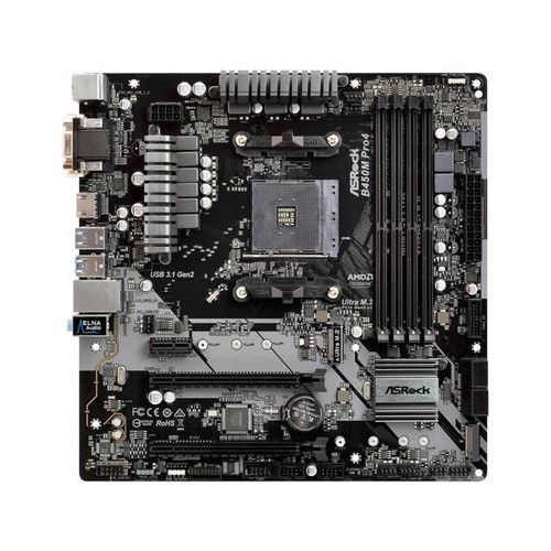 ASRock B450M PRO4 AMD AM4 Micro ATX Motherboard $60 AR @Newegg