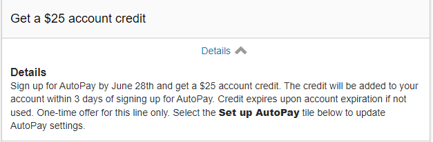 AT&T Prepaid $25 Credit for AutoPay Signup