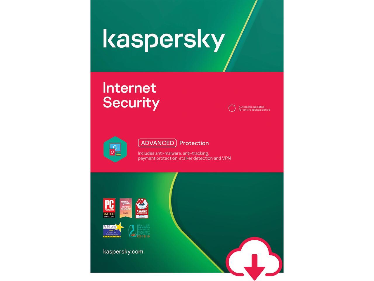 Kaspersky Internet Security 2021 3-Dev / 1Yr $18