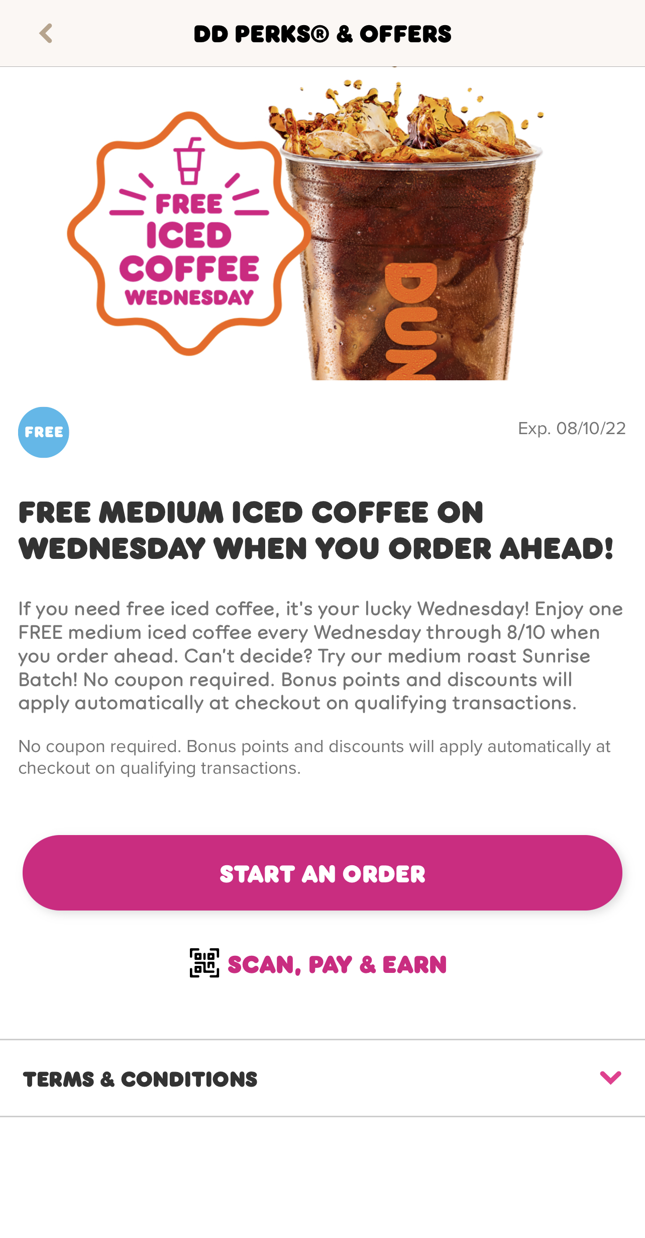 Free Dunkin’ Donuts Iced Coffee with DD Perks App Ordering Ahead (YMMV)