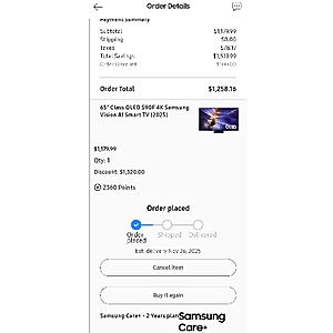 YMMV: Samsung S90f 65&amp;quot; with corporate account perks + free 2 year warranty  $1179