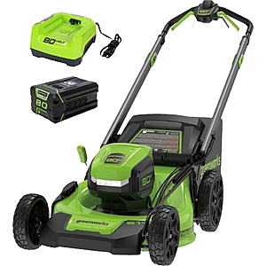 Greenworks 80 Volt 21-Inch Self-Propelled Lawn Mower (1 x 4.0Ah Battery and 1 x Charger) Green 2544802/MO80L413 - $430