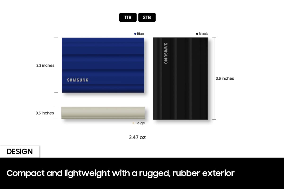 2TB Samsung T7 Shield External USB 3.2 Gen 2 Rugged SSD (Black) $119.99 at Various Merchants