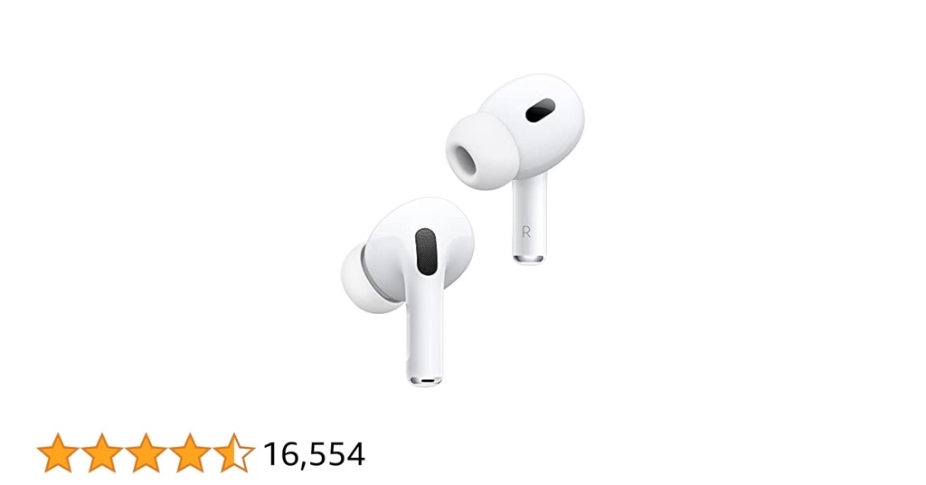 Apple AirPods Pro (2nd Generation) Wireless Ear Buds with USB-C Charging, Up to 2X More Active Noise Cancelling Bluetooth Headphones, Transparency Mode, Adaptive Audio, P - $189.99