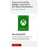 Free $5 Xbox Gift Card in Xbox Newsletter - You've Found the Hidden Surprise in the Xbox Newsletter! - YMMV