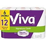 Viva Signature Cloth Paper Towels, Choose-A-Sheet, 6 Double Rolls (=12 Regular Rolls)  YMMV $9.98