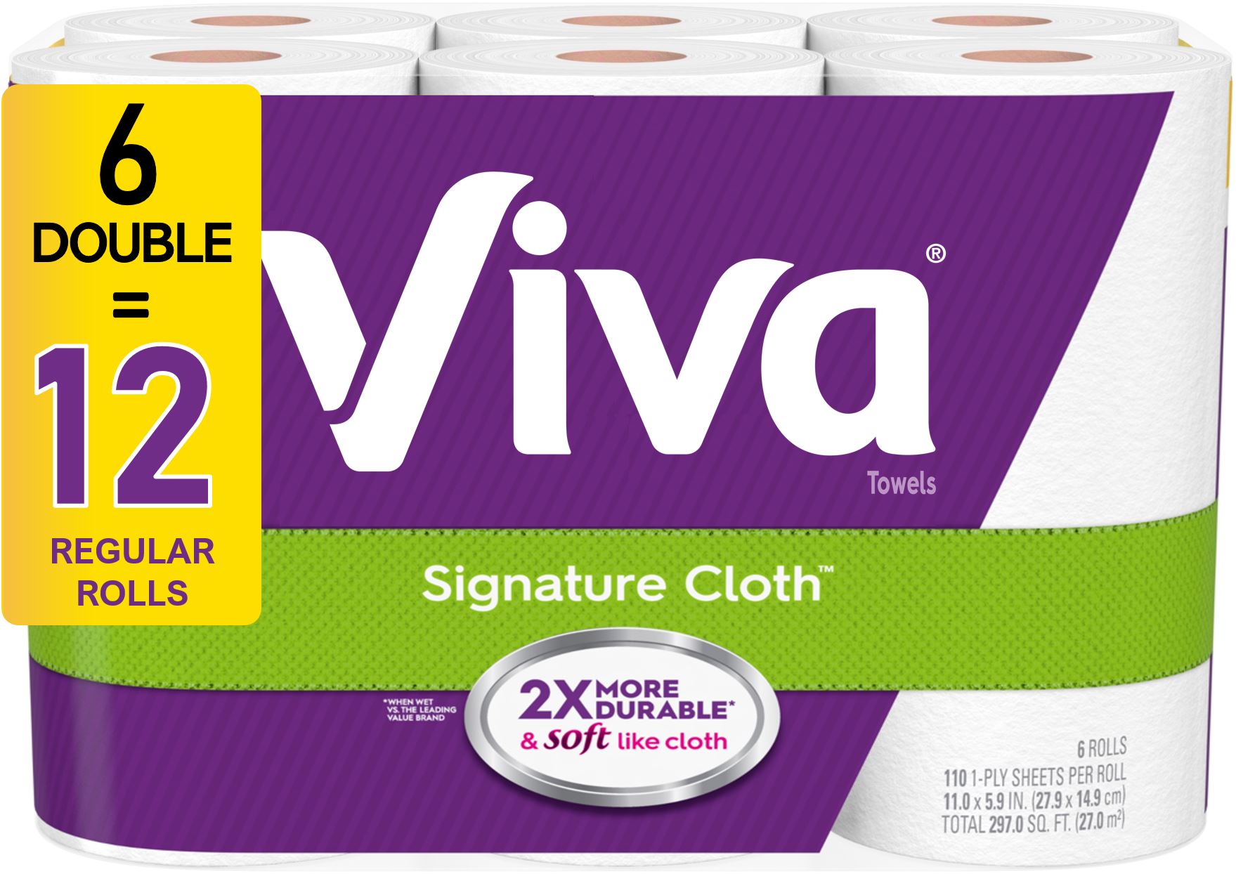 Viva Signature Cloth Paper Towels Choose A Sheet 6 Double Rolls