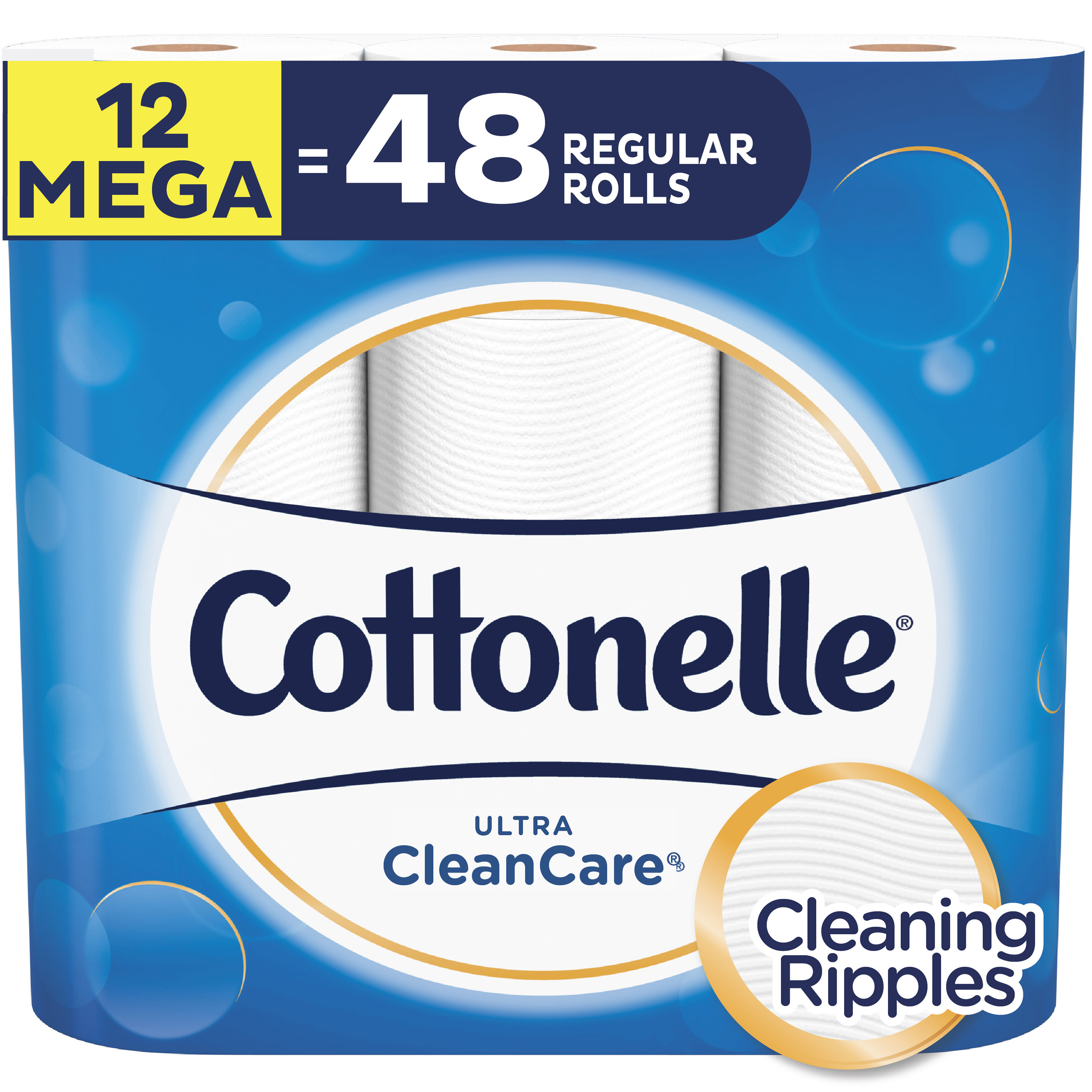 Cottonelle Ultra CleanCare Toilet Paper, 12 Mega Rolls (=48 Regular Rolls) $12.48