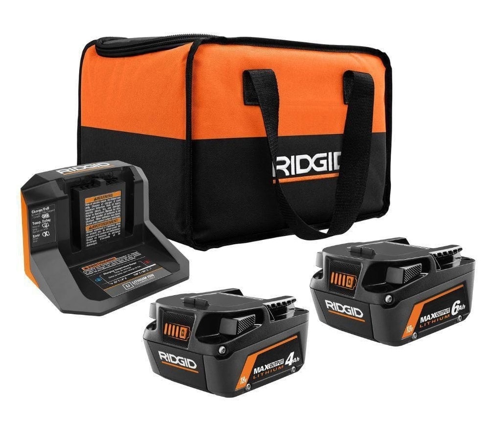 RIDGID 18V 6.0Ah 4.0Ah MAX Output Batteries w/ Charger Select Free Tool