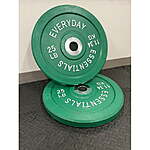 2-Count 25-lb BalanceFrom Color Coded Olympic Bumper Plate Weight Plate $40 + Free Shipping