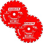 2-Pack Diablo 24-Tooth Framing Circular Saw Blades: 6-1/2" or 7-1/4" $12.90 + Free Shipping
