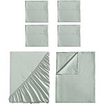 6-Piece Tahari Home Microfiber Queen Bed Sheet Set w/ Pillowcases (Solid Desert Sage) $18.80