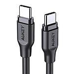 Aukey 6' USB C to USB 2.0 C Charge & Data Sync Cable (Black) $3.20