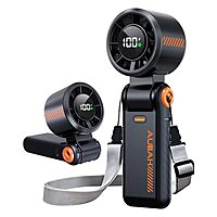 AUIIAH GS30 3-in-1 Handheld Portable Turbo Fan w/ 5-Speed & LED Display