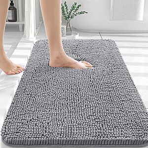 30" x 20" Olanly Extra Soft Absorbent Chenille Bath Rug (Grey) $8.40 