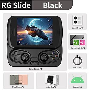 Anbernic RG Slide Retro Gaming Android Handheld (Black or White) 2.20 + Free Shipping