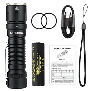 Sofirn SC33 XHP70.3 HI 5200 Lumen LED USB C Rechargeable Flashlight from .10 + Free Shipping