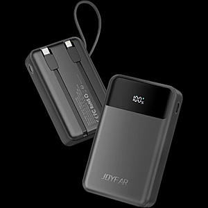 30,000mAh JOYFAR Portable PowerBank w/ 2 Built in Cables + 22.5W USB-C Output $12 + Free Shipping