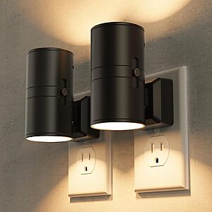 2-Pack Briignite Dimmable LED Wall Plug Night Lights (3000K, Light & Motion Sensor) $6.99 + Free Shipping w/ Prime or on $35+