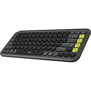 Logitech Pop Icon Keys Low-Profile Compact Wireless Keyboard (Graphite & Green)  + Free Shipping