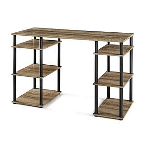 Mainstays No Tools Computer Desk, Rustic Brown, $38.76, free shipping, Walmart