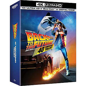 Back to the Future: The 40th Anniversary Trilogy (4K Ultra HD + Blu-ray + Digital 4K) $30 