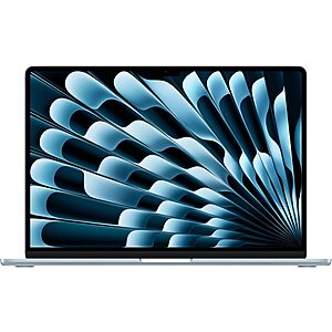 Apple 2026 MacBook Air 15-inch Laptop with M5 chip 15.3" Liquid Retina 24GB RAM 1TB SSD, 12MP Center Stage Camera, Touch ID, Wi-Fi 7; Sky Blue $1549.99