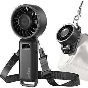 Diveblues 100-Speed Rechargeable Foldable Handheld Turbo Fan (2 colors) $9.59 + Free Shipping w/ Prime or on $35+
