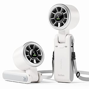 Diveblues 4000mAh USB-C Rechargeable Foldable Handheld Turbo Fan (2 Colors) $9 