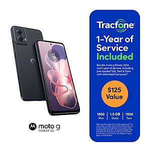 128GB Tracfone Motorola moto g Power 5G Smartphone (2024) + 1-Yr Service Plan $49.90 + Free S&H